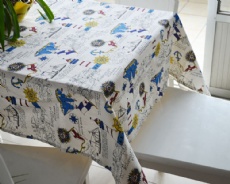 polyster linen printed tablecloth fabric with sailing
